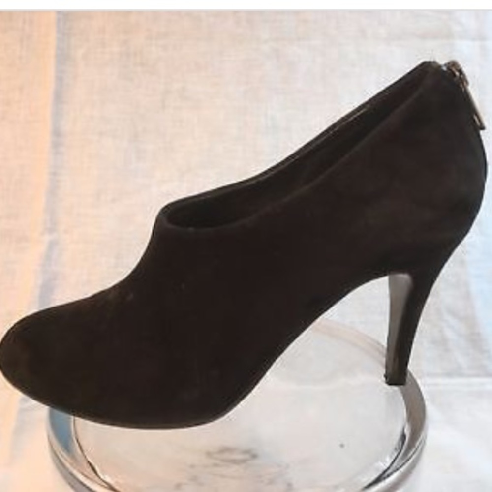 J. Crew black suede bootie pumps